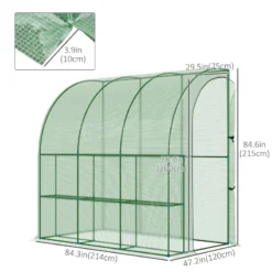Outsunny Lean To Tunnel Greenhouse 214L X 120W X 215Hcm - Green -Günstiges Grün Ecke Geschäft itv3c71849de22c36 jpg