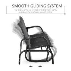 Outsunny Gliding Rocking Chair - Black -Günstiges Grün Ecke Geschäft jGDe1317dc5d4e822 83841c31 ac16 4829 92ec d0e038877dda