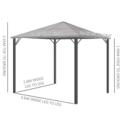Outsunny Hardtop Gazebo With Aluminium Frame And Curtains 3 X 4m - Grey -Günstiges Grün Ecke Geschäft jMD83517e906a854d jpg