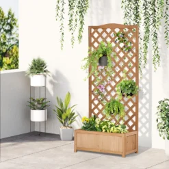 Outsunny Garden Wooden Planter Box With Trellis Lattice Flower Raised Bed 76x36x170cm -Günstiges Grün Ecke Geschäft jNe90f17ee2cf0f22 4a2793d3 d2c7 4511 b582 78e6704eb28b