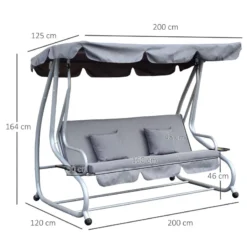 Outsunny Swing Seat 3 Seater - Grey -Günstiges Grün Ecke Geschäft jqy4d81859afdf29d jpg