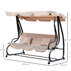 Outsunny 2-in-1 Garden Swing Chair - Light Brown -Günstiges Grün Ecke Geschäft jsQa12188fbaaea2c jpg