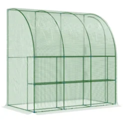 Outsunny Lean To Tunnel Greenhouse 214L X 120W X 215Hcm - Green