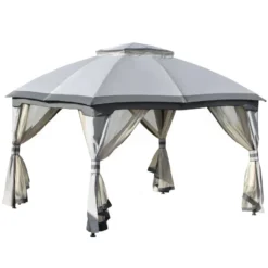 Outsunny 3.7 X 3(m) Metal Gazebo Grey