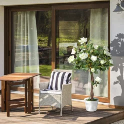 Outsunny Artificial Rose Tree And Planter For Indoor & Outdoor Use - White And Green -Günstiges Grün Ecke Geschäft k5N7561818a89bdfa jpg