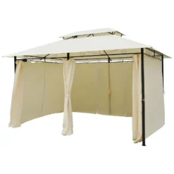 Outsunny Metal Gazebo 4m X 3(m) Beige -Günstiges Grün Ecke Geschäft kQVdaa1837907463f jpg