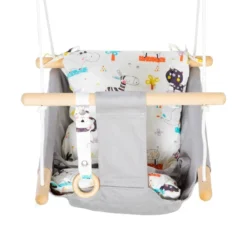 Outsunny Baby Swing Seat For Ages 6-36 Months - Grey