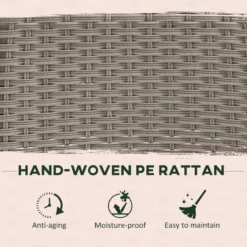 Outsunny Rattan Dining Set 4 Seater - Grey -Günstiges Grün Ecke Geschäft kle88c18041c966ae jpg