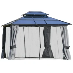 Outsunny Hardtop Gazebo 3x3.6m - Grey -Günstiges Grün Ecke Geschäft kubdaa1811dea717a jpg