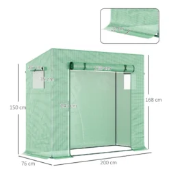 Outsunny Outdoor Greenhouse Poly Tunnel Plants Reinforced Top Cover 1.98 X 0.77 X 1.49 M -Günstiges Grün Ecke Geschäft l1j94117e70daf79e