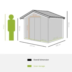 Outsunny Galvanised Metal Garden Shed 9ft X 6ft - Green -Günstiges Grün Ecke Geschäft l3Qa12188d3a6e87c jpg
