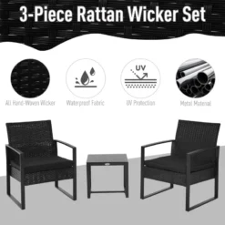 Outsunny Rattan Bistro Set - Black -Günstiges Grün Ecke Geschäft l6ja0917eecc2a2c3 jpg