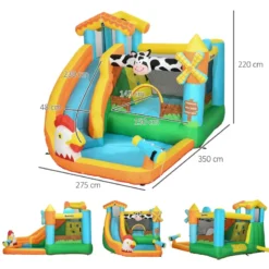 Outsunny Bouncy Castle Farm Style With Paddling Pool -Günstiges Grün Ecke Geschäft lN44d8186543feabb jpg