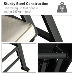 Outsunny Rattan Garden Swing Chair 3-Seater Black -Günstiges Grün Ecke Geschäft lSUa0917eecc29c57 jpg