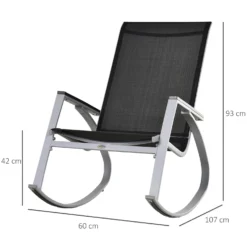 Outsunny Rocking Chair Sun Lounger Garden Seat Patio High Back Texteline Black -Günstiges Grün Ecke Geschäft lmZa4f17dc39d449c