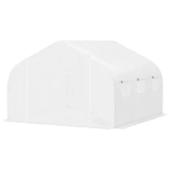 Outsunny Greenhouse Polytunnel 4.5 X 3 X 2m - White -Günstiges Grün Ecke Geschäft lu0daa18889824dce jpg