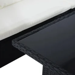 Outsunny Rattan Corner Sofa Set With Table And Footstools - Black -Günstiges Grün Ecke Geschäft mBMd4d17eecc29106 jpg