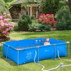 Outsunny Swimming Pool With Steel Frame & Filter 252L X 152W X 65H Cm - Blue -Günstiges Grün Ecke Geschäft mrK97b17dc5f97d7f jpg