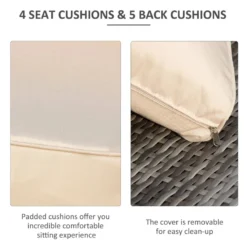 Outsunny Rattan Corner Sofa Set With Coffee Table - Beige -Günstiges Grün Ecke Geschäft muh75617fc12b9ab6 jpg