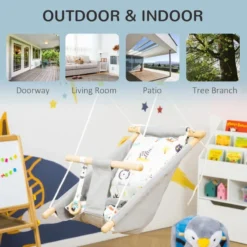 Outsunny Baby Swing Seat For Ages 6-36 Months - Grey -Günstiges Grün Ecke Geschäft myA75617f8b47548d jpg