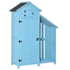 OUTSUNNY Garden Storage Shed - Blue