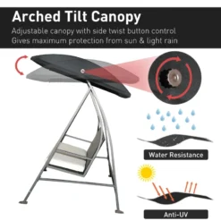 Outsunny Rattan Garden Swing Chair 3-Seater Black -Günstiges Grün Ecke Geschäft nbqb1017eecc29c57 jpg