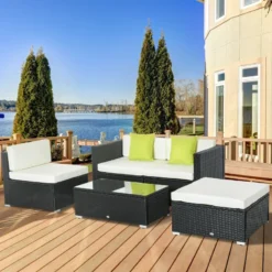 Outsunny Rattan Sofa Set With Coffee Table - Black -Günstiges Grün Ecke Geschäft nd0ebf186543dc112 jpg