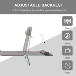 Outsunny Adjustable Sun Bed Lounger - Coffee Brown -Günstiges Grün Ecke Geschäft nhda09186a63a9b93 jpg