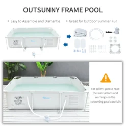 Outsunny Swimming Pool With Steel Frame & Filter 315L X 225W X 75H Cm - Grey -Günstiges Grün Ecke Geschäft nlofde17dc4f942c5 jpg