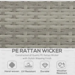 Outsunny Rattan Sofa Set With Footstools - Grey -Günstiges Grün Ecke Geschäft nnua091818b379345 jpg