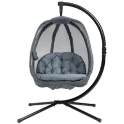 Outsunny Hanging Egg Chair - Grey -Günstiges Grün Ecke Geschäft o2qdaa1801c81fc84 jpg