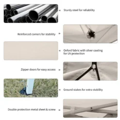 Outsunny 3 X 3(m) Pop Up Gazebo Beige -Günstiges Grün Ecke Geschäft o6Q756181652093b0 jpg