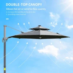 Outsunny Cantilever Banana Parasol With Solar Lights 3m - Dark Grey -Günstiges Grün Ecke Geschäft oDLd4d1813d1402d2 jpg
