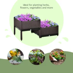 Outsunny 2-Piece Raised Garden Bed Planter Box Brown -Günstiges Grün Ecke Geschäft oFG75617edc659cf3 b94564ac 31d3 4543 b2e0 73a27d556032