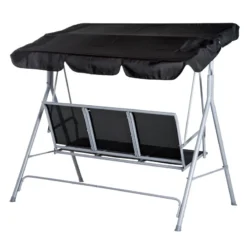 Outsunny-3 Seater Steel Swing Bench - Black -Günstiges Grün Ecke Geschäft oGS3d61859f731261 jpg