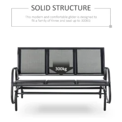 Outsunny Gliding Rocking Chair - Black -Günstiges Grün Ecke Geschäft oLDab017dc5d4e822 a0df3039 3a31 471b a4ae dccae3c93b3f