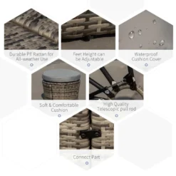 Outsunny Garden Daybed With Table - Grey -Günstiges Grün Ecke Geschäft oON756185fd53ee1a jpg