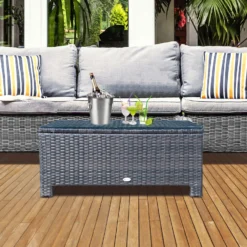 Outsunny Rattan Coffee Table - Brown -Günstiges Grün Ecke Geschäft p1U6ff17eecc2a710