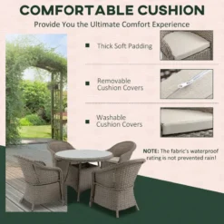 Outsunny Rattan Dining Set 4 Seater - Grey -Günstiges Grün Ecke Geschäft pDJ75618041c966ae jpg