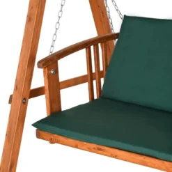 Outsunny Wooden Garden Swing Seat 3 Seater -Günstiges Grün Ecke Geschäft pMm4401859aca2609 jpg
