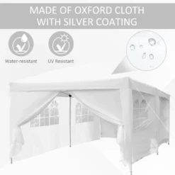 Outsunny Gazebo 3m X 6m - White -Günstiges Grün Ecke Geschäft pQU2f517e906a8827 jpg