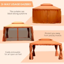 Outsunny Garden Gazebo - Orange -Günstiges Grün Ecke Geschäft pSq88c17e9083bb23