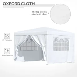 Outsunny Gazebo 2.95 M X 2.95 M - White -Günstiges Grün Ecke Geschäft prfb10185156050d4 jpg