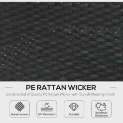 Outsunny Rattan Sofa Set With Coffee Table - Black -Günstiges Grün Ecke Geschäft puVa09186543da741 jpg