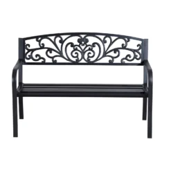 Outsunny Garden Bench - Black -Günstiges Grün Ecke Geschäft q3Dec417dc18a3918 76de8088 13b5 4563 8f8d 3f6691ccb112
