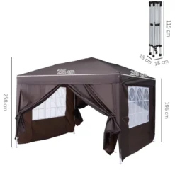 Outsunny Gazebo 3mx3m - Coffee -Günstiges Grün Ecke Geschäft q3wa12184613176a4 jpg
