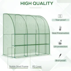 Outsunny Lean To Tunnel Greenhouse 214L X 120W X 215Hcm - Green -Günstiges Grün Ecke Geschäft qGIa091849de22c40 jpg