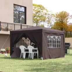 Outsunny Gazebo 3mx3m - Coffee -Günstiges Grün Ecke Geschäft qHJ6ff184613176a4 jpg