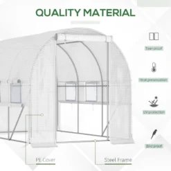Outsunny Greenhouse Polytunnel 3x2x2m - White -Günstiges Grün Ecke Geschäft qMAa091859a21d96a jpg