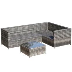 Outsunny Rattan Corner Sofa Set With Coffee Table - Beige -Günstiges Grün Ecke Geschäft r5Mf5e180700d2d5a jpg